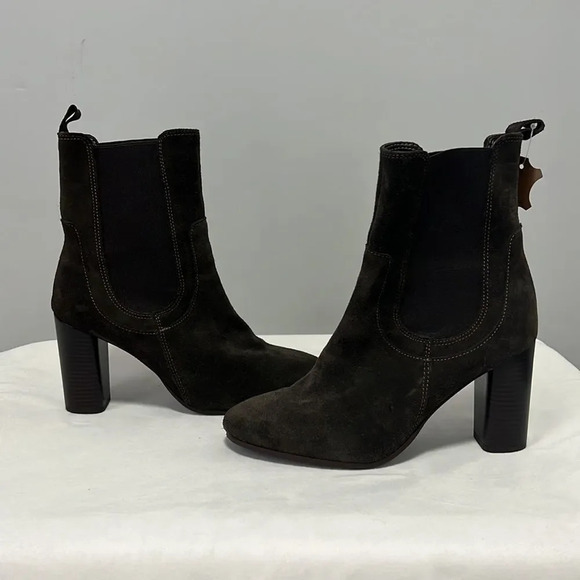Gem's Chelsea high heel boots in brown leather pull on suede size 39 NWT - Picture 3 of 11